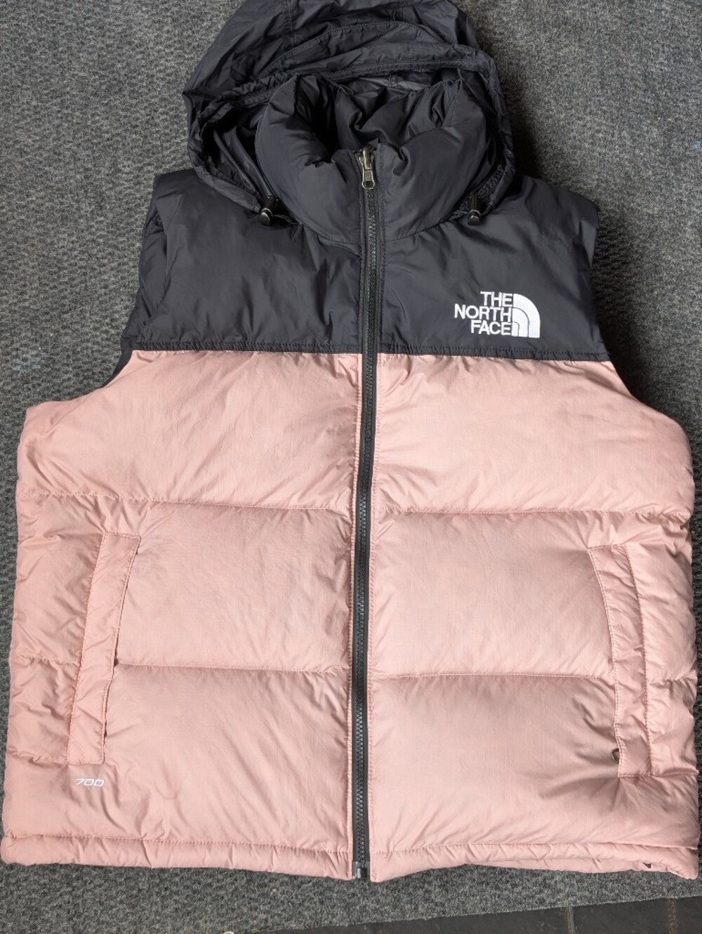 The North Face Nuptse Women's Pink and Black Insulated Puffer Vest l